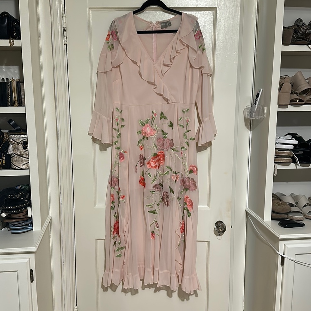 ASOS edition floral embroidered maxi dress